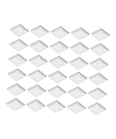 BIUDECO 30pcs Aluminum Eye Shadow Box Blush Powder Organizer Cosmetic Sample Jars Makeup Containers Silver