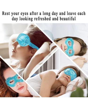 Lucktao Cooling Eye Masks - Reusable Gel Goggles for Migraine Relief & Swollen Eyes | Hot Cold Therapy (2 Pack - Blue) - Buy Online on GoSupps.com