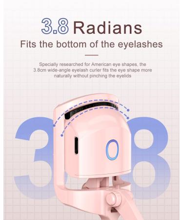Zupora Heated Eyelash Curler - Electric Handheld Curler for All Eye Shapes | 2 Heating Modes Rechargeable Long-Lasting Curl & Lash Comb - Pink - Buy Online on GoSupps.com