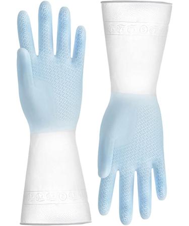 Dishwashing Gloves - Dish Washing Gloves Best Reusable Household Dishwashing Cleaning Rubber Gloves Non-Slip Kitchen Glove for Washing Gardening Pet Care Blue - Buy Online on GoSupps.com