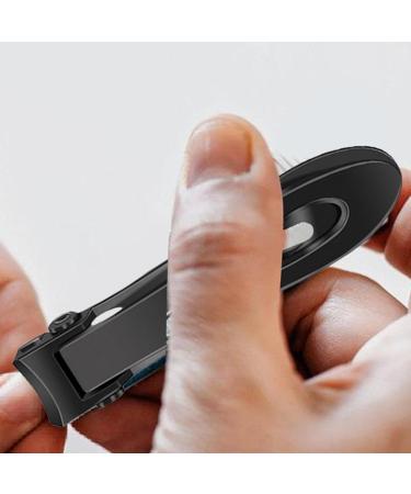 German Nail Clippers for Men Thick Nail Clippers - Stainless Steel Nail Clippers Wide Mouth Nail Clippers with Ergonomic Bevelled Head Metal Nail File Black - Buy Online on GoSupps.com