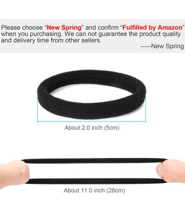 50PCS Black Cotton Seamless Hair Ties for Women - Elastic Ponytail Holders, 2 Inch Diameter - Buy Online on GoSupps.com