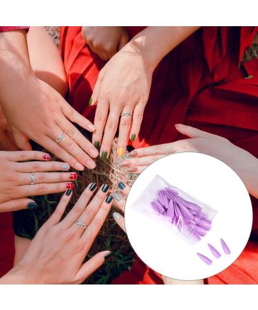dijiusidy 1 Set Press on Nails Almond Fingernails Stick Solid Color Full Cover Art Decals Salon Supplies DIY Decorations No.12 taro purple - Buy Online on GoSupps.com
