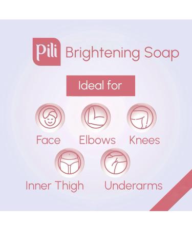 Pili Brightening Soap Exfoliating Face Bar with Glycolic Acid Vitamin C & Niacinamide | Even Skin Tone & Glowing Skin | 2 Pack Antioxidant Formula for Radiant Skin - Buy Online on GoSupps.com