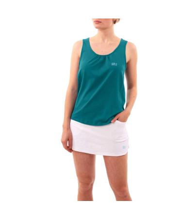 Sportkind Girls & Women Tennis Fitness Sports Tank Top Loose Fit Breathable UV Protection UPF 50+ Petrol Green M