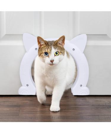 Miyabing Cat Door Interior Door  Pet Door Gate Hole Pass Through for Dogs Kitty Kittens  Easy to Install White - Buy Online on GoSupps.com