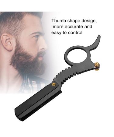 Premium Black Stainless Steel Manual Razor for Men's Face Shaving - Precision Thumb Grip - Buy Online on GoSupps.com