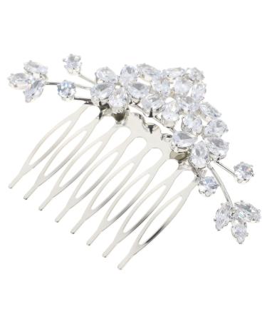 DOITOOL Bangs Comb Hair Gems for Women Hair Pearls Crystal Headpiece Rhinestone Hair Comb Bridal Hair Clip Crystal Hair Comb Ladies Wigs Rhinestone Decorate Wedding Bride