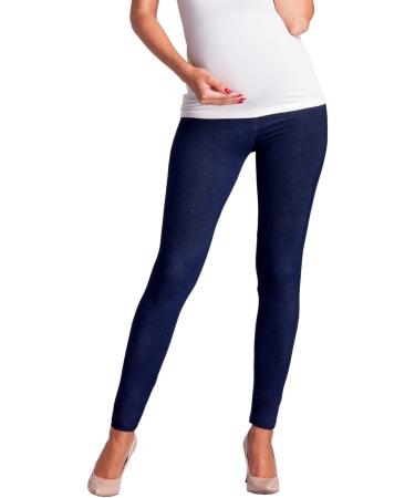 Zeta Ville Maternity Elastic Denim Look Leggings - Navy Jeans - Size 6-8 - Buy Online on GoSupps.com