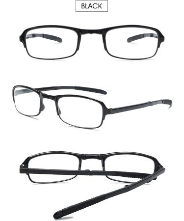 Vevesmundo Foldable Reading Glasses for Men & Women Compact Diopter Glasses with Case (+1.0 to +4.0) Small & Stylish Black Design - Buy Online on GoSupps.com