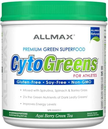 CytoGreens - Acai Berry Green Tea - 60 serving 535-gram & ALLMAX Nutrition - Creatine Monohydrate Micronized Creatine Powder for Strength and Muscle Recovery Gluten Free & Fast Absorbing 400g - Buy Online on GoSupps.com