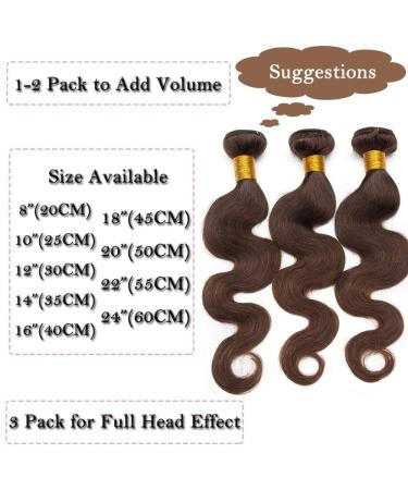 SEGO 20 Brazilian Body Wave Hair Extensions - 100% Virgin Human Hair - Dark Brown - 1 Bundle - Buy Online on GoSupps.com