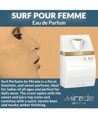 MIRADA Surf Pour Femme Women's Eau de Parfum (EDP) 3.4 FL. Oz (100ml) Women s Perfume with Notes of Floral Bergamot Sandalwood Lily Privet Jasmine Patchouli Ambery - Buy Online on GoSupps.com