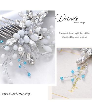 Unicra Crystal Bride Wedding Hair Comb Siver Bridal Hair Accessories Rhinestone Headpiece for Women and Girls - Buy Online on GoSupps.com