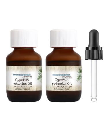 Natural Cyperus Rotundus Oil 60ml to Slow Unwanted Hair Growth for Women Mens Hair Removal Oil Set of 2 Moisturizing & Soothing Ideal for All Skin Types 1 Count (Pack of 2) Cyperus Rotundus Oil 60ml