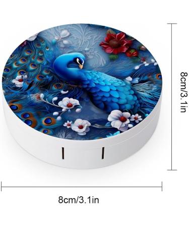 Peacock Flowers Contact Lens Travel Kit | Portable Cute Lens Case with Mirror for Daily Use - Buy Online on GoSupps.com