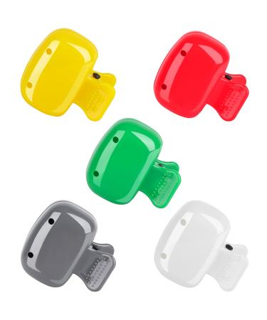 5 Pack Travel Toothbrush Head Covers Cap Toothbrush Protector Brush Pod Case Protective Plastic Clip for Household Travel Camping Bathroom School Business Red Green Yellow Grey White