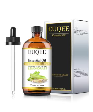 EUQEE Lemongrass Essential Oil 118ml Pure Lemongrass Essential Oils Natural Aromatherapy Essential Oil for Diffusers for Home Humidifier Relax Lemongrass 118.00 ml (Pack of 1)