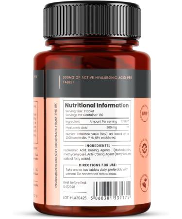  pureclinica Hyaluronic Acid 300 mg x 1080 tablets (3-year supply). Triple Strength Hyaluronic Acid. 300% stronger than other HLA tablets - Buy Online on GoSupps.com