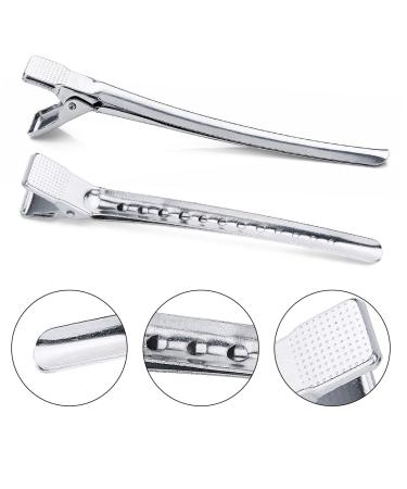 MBSOMNUS 10.5cm Metal Hair Clips - 20 Pack Alligator Clips for Salon Styling | Silver Hairdressing Supplies for Women & Girls - Buy Online on GoSupps.com