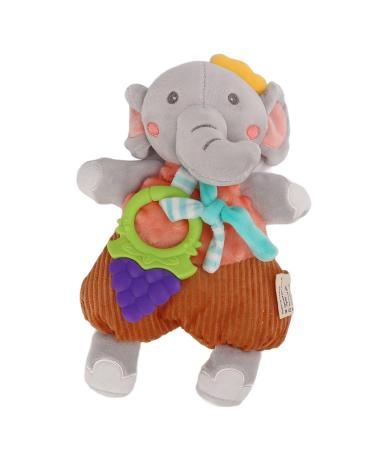 Soft Plush Newborn Cuddly Toy - Sensory Elephant Doll with Bite Ring for Baby Sleep & Comfort - Buy Online on GoSupps.com