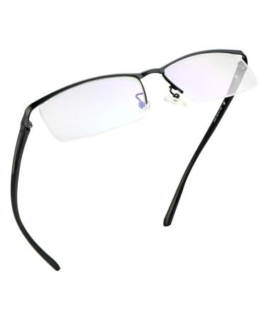 LifeArt Alloy Semi-Rimless Reading Glasses Blue Light Blocking Glasses Anti Eyestrain Computer Gaming Glasses TV Glasses for Women Anti Glare (Black +0.25 Magnification) +0.25 Magnification 2250col7_black