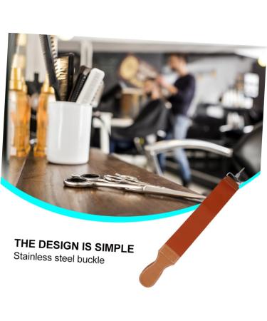 Frcolor Messers Ch rf Belt - Dual Purpose Leather Razor Strap for Hairdressing | Canvas & Cowhide | Medium Brown - Sharpens Hair Tools - Buy Online on GoSupps.com