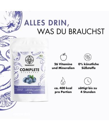 Bio-Complete Blueberry - Healthy Organic Superfood | 26 Natural Vitamins & Minerals | Ready in 1 Minute | Fast & Simple Nutrition - Buy Online on GoSupps.com