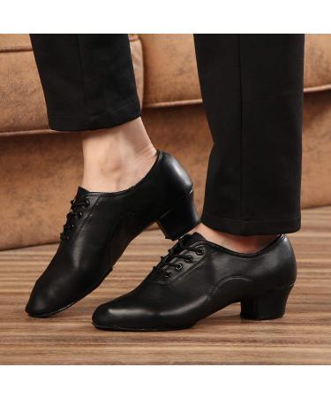 HROYL Leather Lace-Up Dance Shoes for Latin Tango Salsa - Z-238 Black (Size 7 Men/7 Women) - Buy Online on GoSupps.com