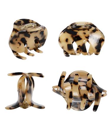 4 Pack 2.1 Inch Tortoise Shell Hair Claw Clips - French Design Hair Barrettes for Women and Girls - Buy Online on GoSupps.com