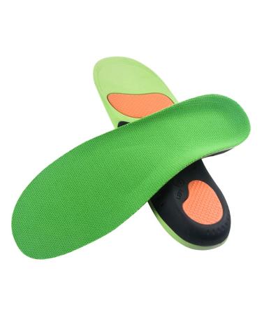 VSUDO Plantar Fasciitis Insoles  Orthotic Inserts for Plantar Fasciitis  Height Increase Insoles/Shoe Pads for Sneakers or Work Boots  High Arch Support Shoe Insoles/Inserts for Men or Women - XL XL: M 13-15 Green