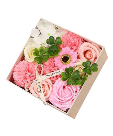 TOPBATHY 3 Boxes Carnation Soap Flower Valentine Flower Bouquet Bouquets for Wedding Immortal Rose Gift Faux Floral Rose Bouquet Artificial Paper Gift Box Pinkx3pcs 15x15x8cmx3pcs