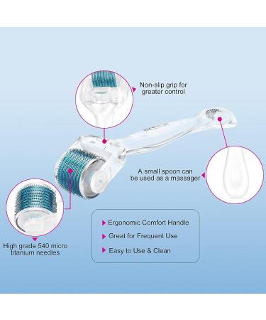 Professional Titanium Derma Roller for Hair, Beard Growth & Skin Care - 540 Microneedles - 1.5mm Length - Buy Online on GoSupps.com