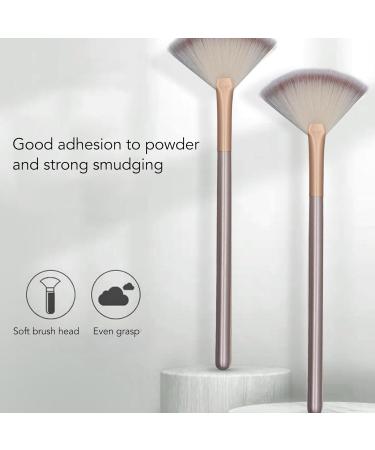 Zetiling 9pcs Soft Facial Fan Makeup Brush Set - Aluminum Tube Face Applicator Brushes in Champagne Color - Perfect for Family Use | International Shipping Available - Buy Online on GoSupps.com