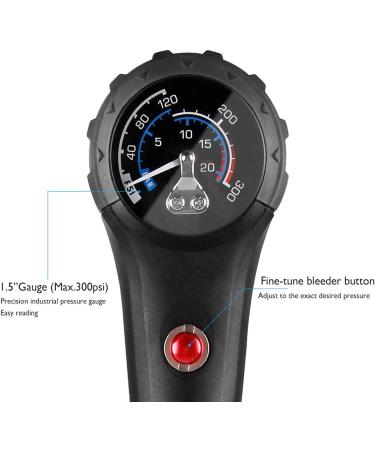 Beto MTB Bike Tire & Shock Pump - 300psi High Pressure for Rear Shock & Suspension Fork - Schrader/Presta Valve Adapter - Dial Gauge & Bleed Valve Included - Buy Online on GoSupps.com