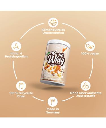 Rocka Nutrition No Whey Vegan Protein Powder - 20g Plant-Based Protein per Serving | Multicomponent Vanilla Caramel Latte | 1000g Delicious Taste - Buy Online on GoSupps.com