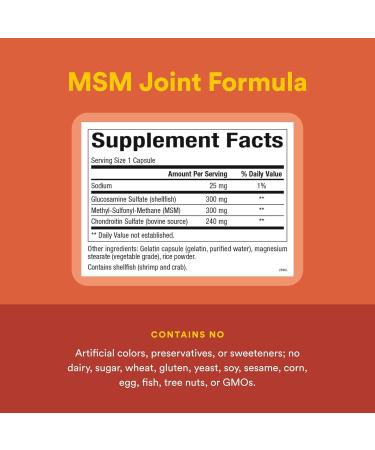 Natural Factors Joint MSM Formula Supports Healthy Joint Muscle and Cartilage with Glucosamine and Chondroitin Sulfate 90 capsules (90 servings) 90 count (Pack of 1) - Buy Online on GoSupps.com