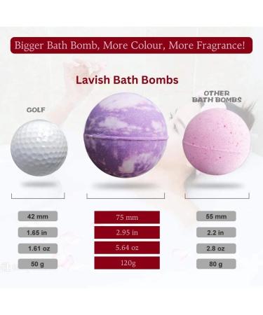 Romantic Luxury Lavish Bath Bomb Gift Set - 12 Handmade 120g Bath Bombs with Essential Oils & Natural Shea Butter Vegan Non-GMO Cruelty Free Aromatherapy with Mixed Colours - Buy Online on GoSupps.com