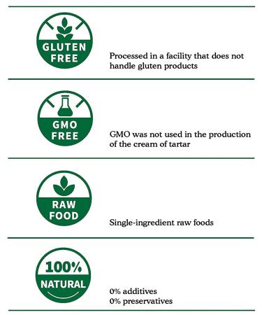 Premium Food-grade Cream of Tartar - Non-GMO, Gluten-free, Vegan, Keto-friendly Baking Agent (8oz) - Buy Online on GoSupps.com