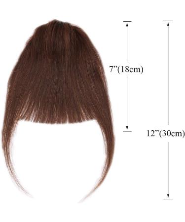 Clip in Fringe Thick Bangs Human Hair Piece #4 Medium Brown - Buy Online on GoSupps.com