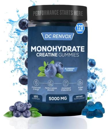 DC Renvox Creatine Monohydrate Gummies Complex 5000 MG for Men & Women Preworkout Gummy with L-Carnitine Taurine & Vitamin B12 for Muscle Growth Strength & Energy Support Flavored and Chewable - Buy Online on GoSupps.com