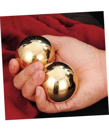 Homsfou Brass Baoding Fitness Balls - 2 Pack Gymnastics & Massage Hand Rolling Balls for Enhanced Relaxation & Recovery - Buy Online on GoSupps.com