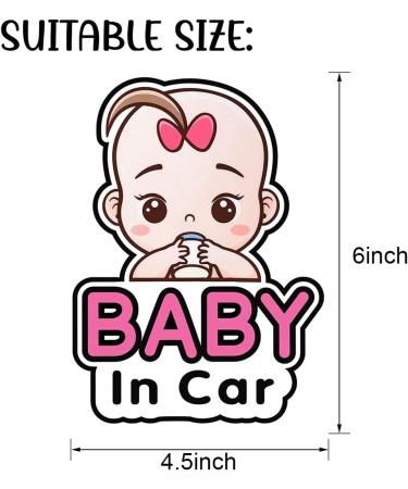 Baby in Car Stickers | Cute Removable Safety Stickers for Girls | On Board Car Window Decals - Buy Online on GoSupps.com