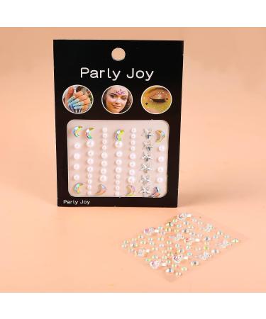AIEX 4 Sheets Festival Face Gems Stick on  Self-Adhesive Face Jewels Stickers Face Diamonds Rhinestones for Makeup  Nail Gems Pearl Stickers for Face Eye Belly Arm Body Nail Decoration Party - Buy Online on GoSupps.com