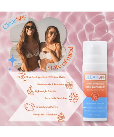 ClearSPF Daily Moisturizing Sunscreen (Sheer) - Expires 05/31/2026 - Buy Online on GoSupps.com