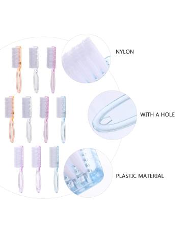 Exceart 10-Set Nail Brushes - Long Handle Manicure & Pedicure Tools for Nail Art Care | Pink Nylon Fingernail & Toe Cleaning Gadgets - Buy Online on GoSupps.com