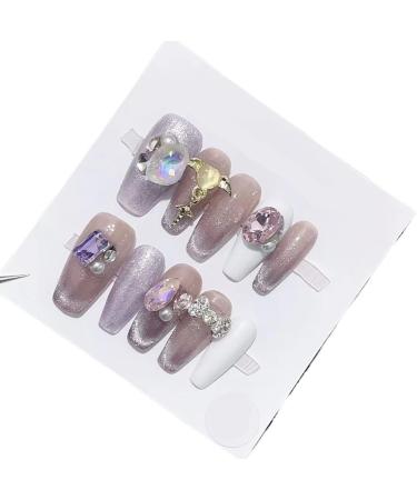 Pure Handmade Medium Finished Fake Nails Detachable Ballet Wearable Nails - Buy Online on GoSupps.com