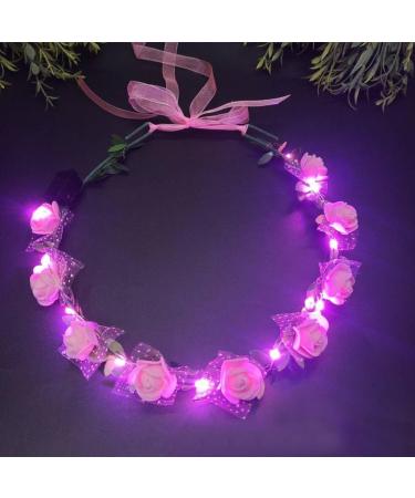 TQUXNGA Delicate Flower Crown Bride Wedding Crown Garland Headband Fashion Woman Luminous Taking Photo Garland Hairband White flower - Buy Online on GoSupps.com