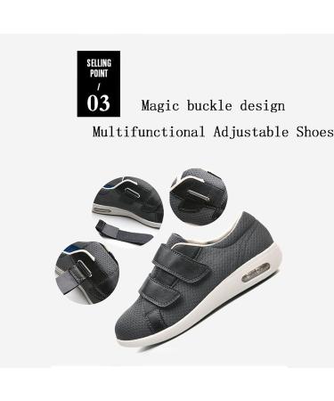 MisFun Diabetic Shoes Unisex Velcro Sneakers | Breathable & Comfortable | Ideal for Foot Fracture Recovery | Surgical Rehabilitation | Size 12.5 Dark Blue - Buy Online on GoSupps.com