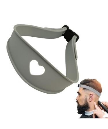 Neckline Templates For Shaving - Hair Trimming Guide Tool for Cutting - Curved Silicone Hair Styling Tools Haircut Bands for Home Haircuts Gray